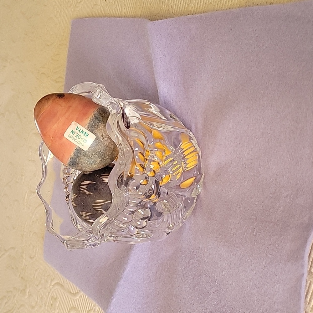 Crystal Lead Dish With 3 Kenya  Egg